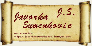 Javorka Šumenković vizit kartica